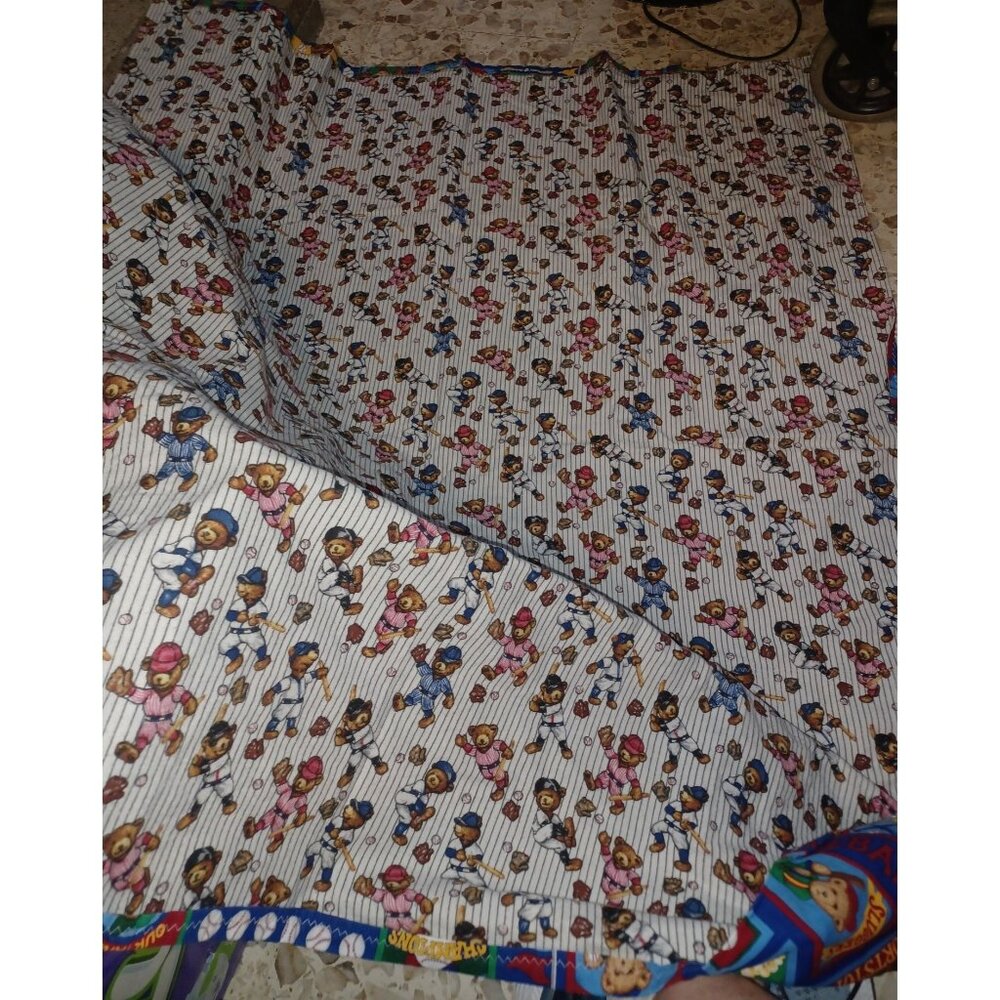 Child's Blanket Baseball Theme Home-Made About 51" x 42" - Picture 3 of 4